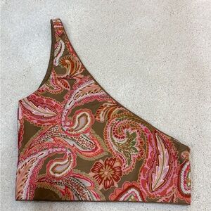 NWOT - Baiia One-Shoulder Paisley Swimsuit Top Multi Color